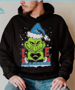 Official The Grinch Love Heart Los Angeles Chargers Football Christmas 2023 Shirt