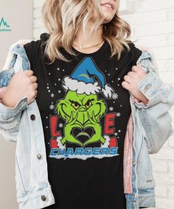 Official The Grinch Love Heart Los Angeles Chargers Football Christmas 2023 Shirt