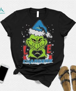 Official The Grinch Love Heart Los Angeles Chargers Football Christmas 2023 Shirt