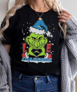 Official The Grinch Love Heart Los Angeles Chargers Football Christmas 2023 Shirt
