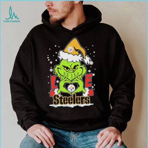Official The Grinch Love Heart Pittsburgh Steelers Football Christmas 2023 shirt