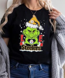 Official The Grinch Love Heart Pittsburgh Steelers Football Christmas 2023 shirt