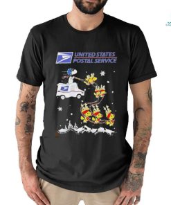 Official United states postal service santa Snoopy and reindeer Woodstock Christmas shirt