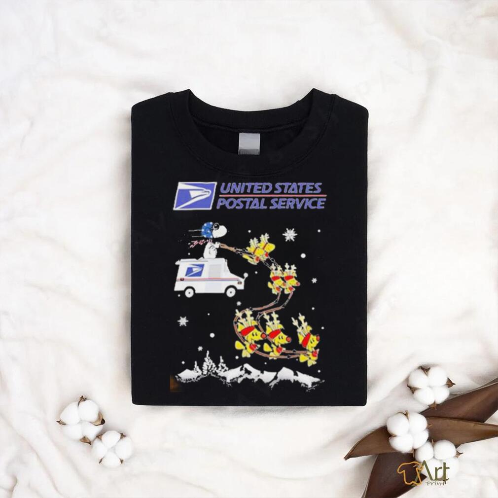 Official United states postal service santa Snoopy and reindeer Woodstock Christmas shirt Official United states postal service santa Snoopy and reindeer Woodstock Christmas shirt