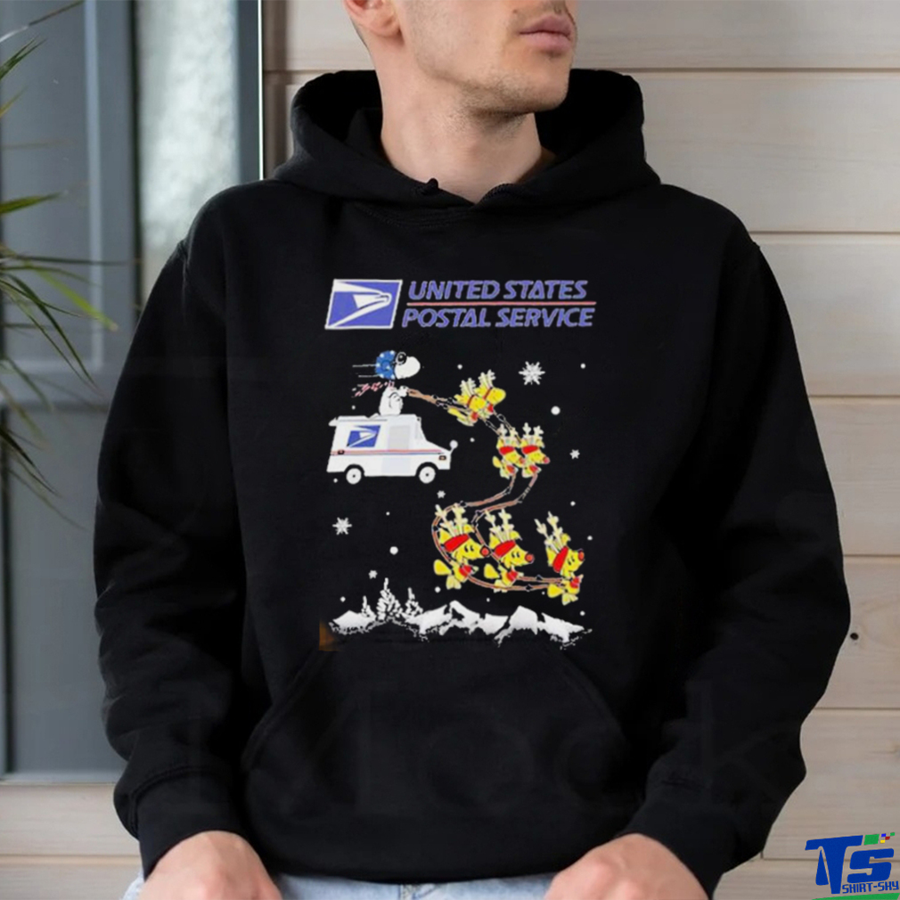 Official United states postal service santa Snoopy and reindeer Woodstock Christmas shirt Official United states postal service santa Snoopy and reindeer Woodstock Christmas shirt