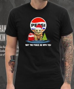 Official baby Yoda hat santa Pepsi may the force be with you logo christmas shirt