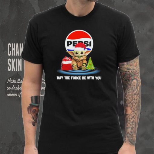 Official baby Yoda hat santa Pepsi may the force be with you logo christmas shirt