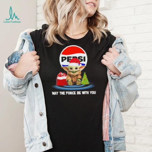 Official baby Yoda hat santa Pepsi may the force be with you logo christmas shirt