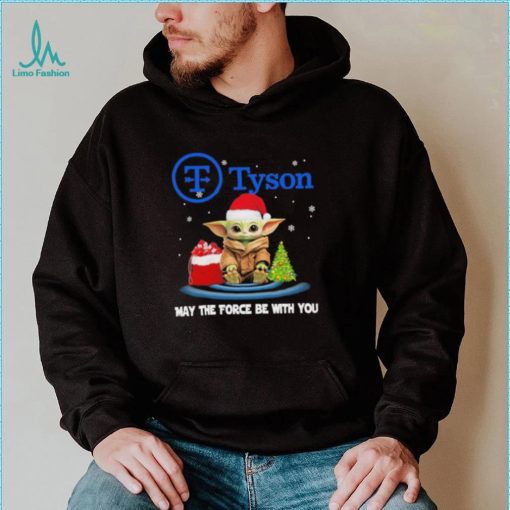 Official baby Yoda hat santa Tyson may the force be with you logo christmas shirt