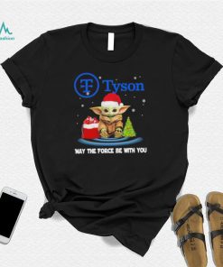 Official baby Yoda hat santa Tyson may the force be with you logo christmas shirt