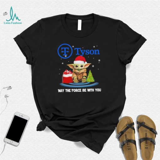 Official baby Yoda hat santa Tyson may the force be with you logo christmas shirt