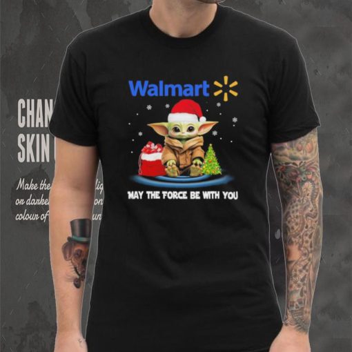 Official baby Yoda hat santa Walmart may the force be with you logo christmas shirt