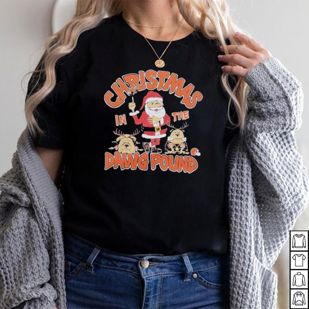 Official cleveland Browns Christmas In The Dawg Pound T Shirt Official cleveland Browns Christmas In The Dawg Pound T Shirt