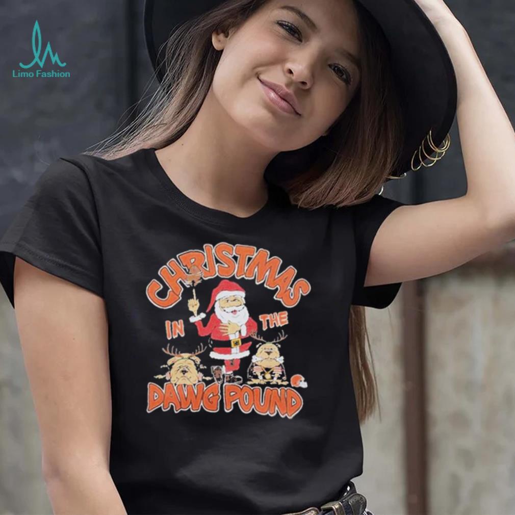 Official cleveland Browns Christmas In The Dawg Pound T Shirt Official cleveland Browns Christmas In The Dawg Pound T Shirt