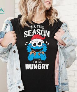 Official cookie monster hat santa tis the season to be hungry christmas shirt