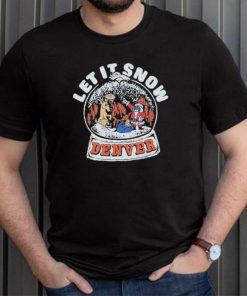 Official denver Broncos Christmas Let It Snow T Shirt