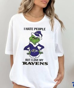 Official grinch I Hate People But I Love My Ravens Shirt