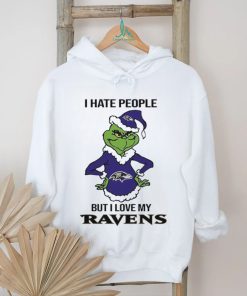 Official grinch I Hate People But I Love My Ravens Shirt