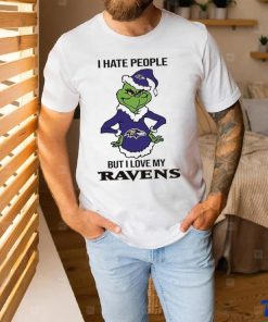 Official grinch I Hate People But I Love My Ravens Shirt