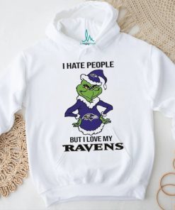 Official grinch I Hate People But I Love My Ravens Shirt