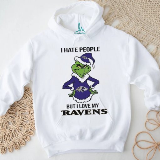 Official grinch I Hate People But I Love My Ravens Shirt