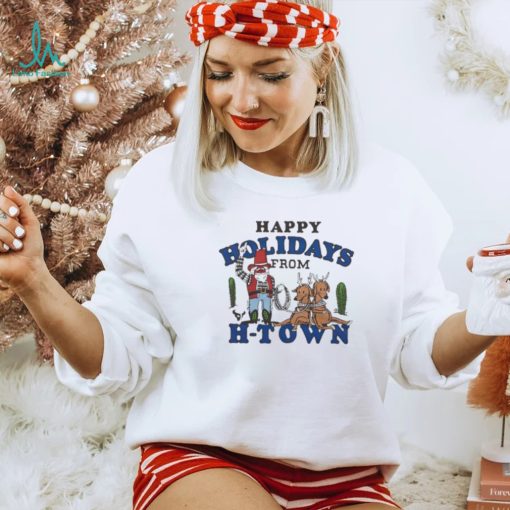 Official houston Texans Christmas Happy Holidays From H town T Shirt