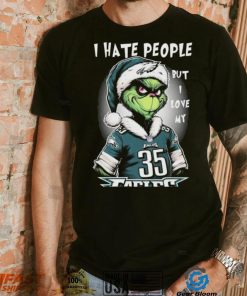 Official official I Hate People But I Love My Philadelphia Eagles Santa Grinch Christmas Shirt