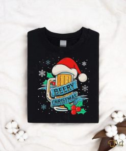 Official santa hat beery Christmas snowflakes gift shirt