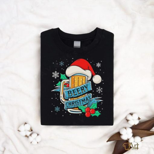 Official santa hat beery Christmas snowflakes gift shirt