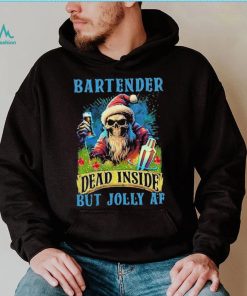 Official skeleton santa bartender dead inside but jolly af shirt