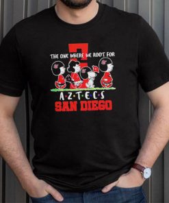 Official snoopy And Woodstock The One Where We Root For San Diego Aztecs T Shirt