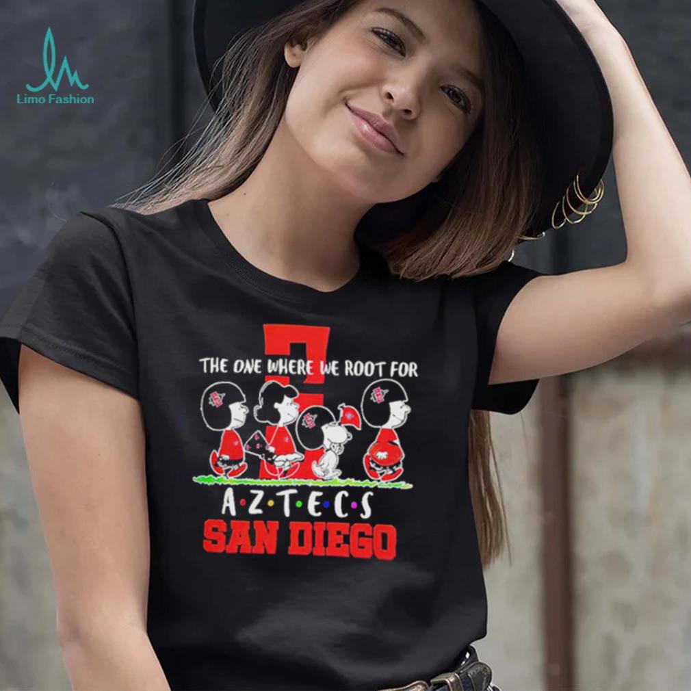 Official snoopy And Woodstock The One Where We Root For San Diego Aztecs T Shirt Official snoopy And Woodstock The One Where We Root For San Diego Aztecs T Shirt