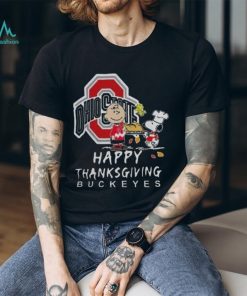 Ohio State Buckeyes Charlie Brown And Snoopy Happy Thanksgiving Shirt