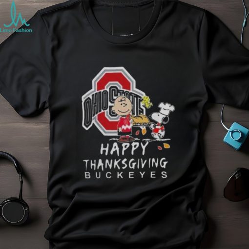 Ohio State Buckeyes Charlie Brown And Snoopy Happy Thanksgiving Shirt