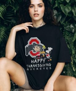 Ohio State Buckeyes Charlie Brown And Snoopy Happy Thanksgiving Shirt