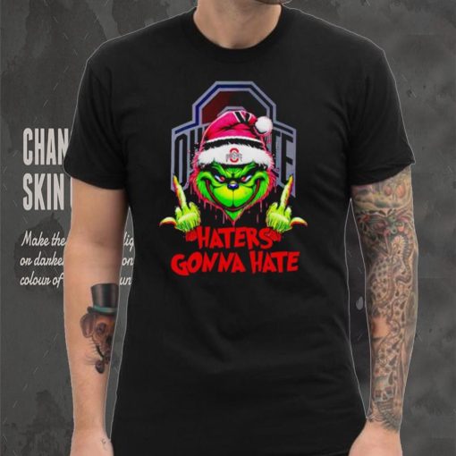 Ohio State Buckeyes Grinch middle finger haters gonna hate shirt