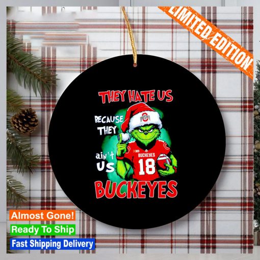 Ohio State Buckeyes Grinch they hate us because they ain’t us Buckeyes classic Ornament