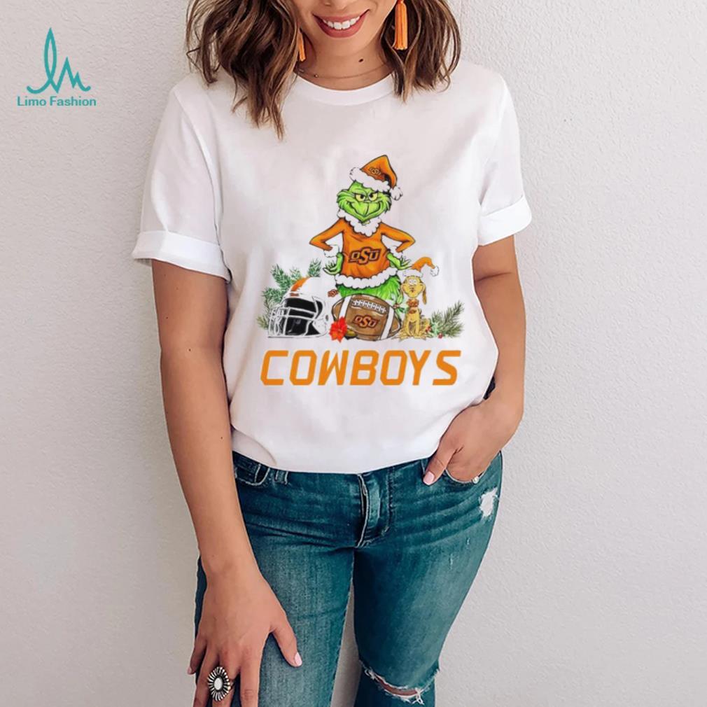 Oklahoma State Cowboys Grinch and Max dog funny Christmas shirt Oklahoma State Cowboys Grinch and Max dog funny Christmas shirt