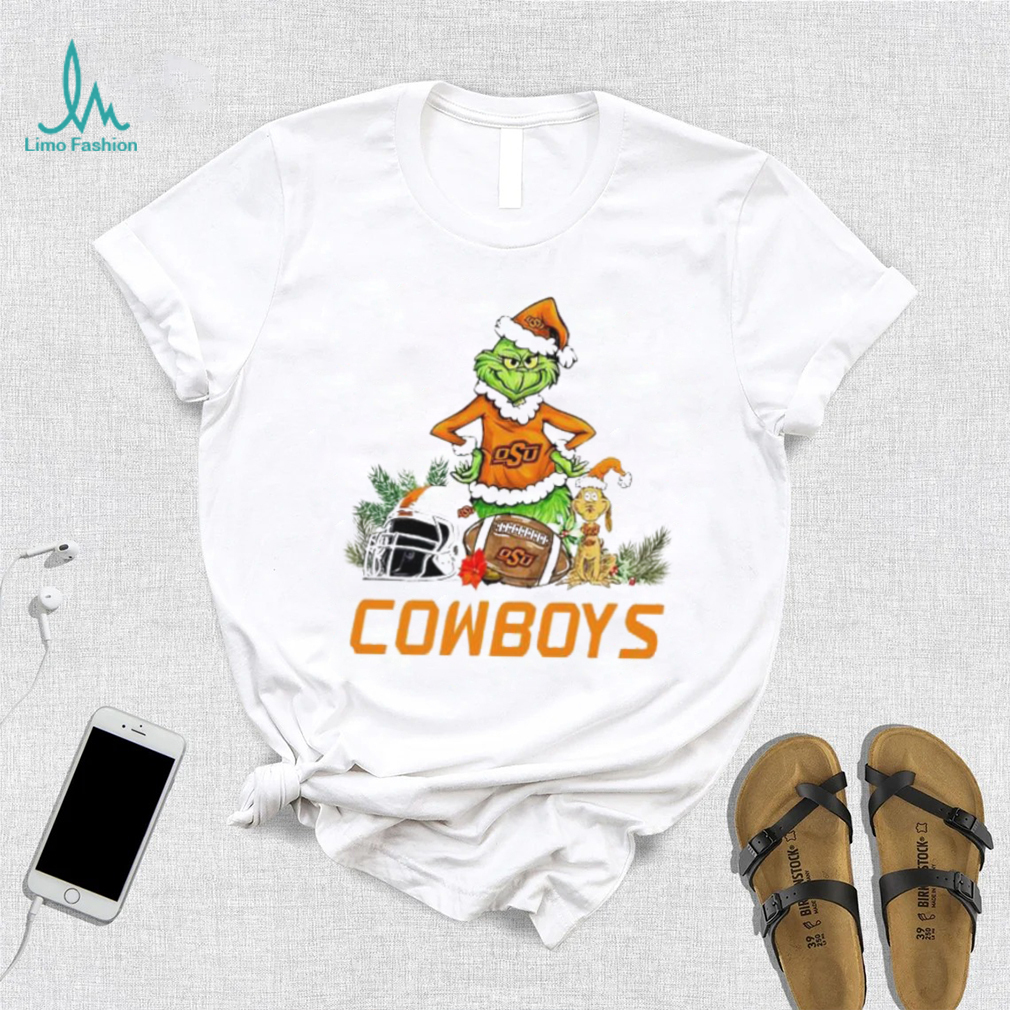 Oklahoma State Cowboys Grinch and Max dog funny Christmas shirt Oklahoma State Cowboys Grinch and Max dog funny Christmas shirt