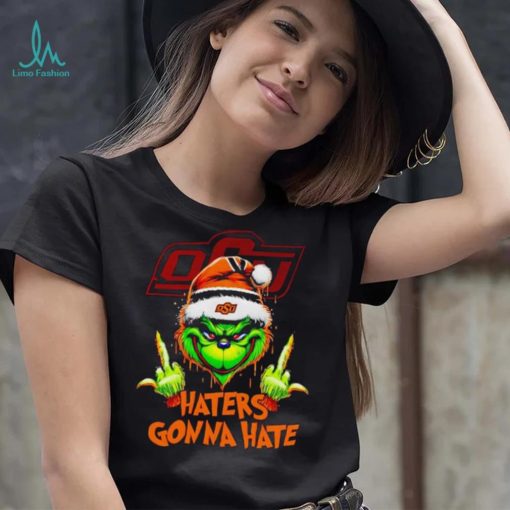 Oklahoma State Cowboys Grinch middle finger haters gonna hate shirt