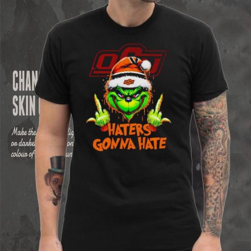 Oklahoma State Cowboys Grinch middle finger haters gonna hate shirt