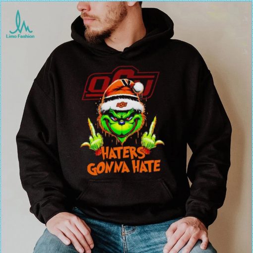 Oklahoma State Cowboys Grinch middle finger haters gonna hate shirt