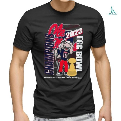 Ole Miss Rebels 2023 Egg Bowl Champions Tony The Landshark Mascot Shirt