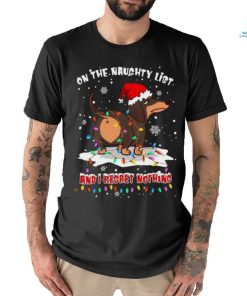 On the naughty list and I regret nothing dog ass Daschund Santa Christmas Shirt