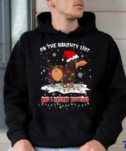 On the naughty list and I regret nothing dog ass Daschund Santa Christmas Shirt