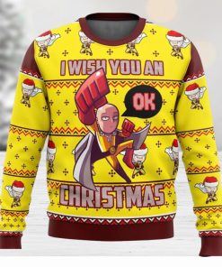 One Punch Saitama Ok Ugly Christmas Sweater 3D All Over Printed Christmas Sweater