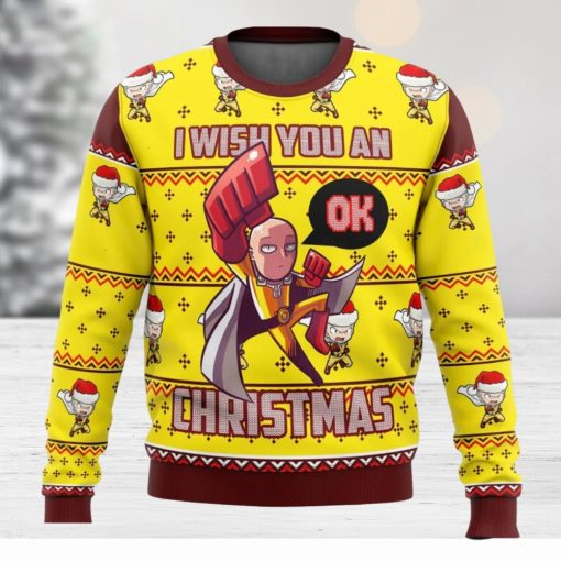 One Punch Saitama Ok Ugly Christmas Sweater 3D All Over Printed Christmas Sweater