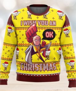 One Punch Saitama Ok Ugly Christmas Sweater 3D All Over Printed Christmas Sweater