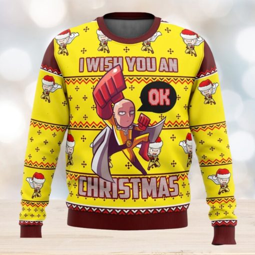 One Punch Saitama Ok Ugly Christmas Sweater 3D All Over Printed Christmas Sweater