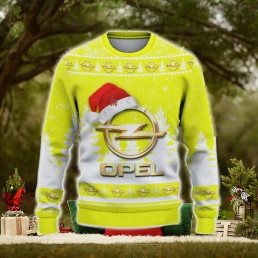 Opel Ugly Christmas Sweater Car Lovers Santa Hat Tree Christmas For Fans Gift